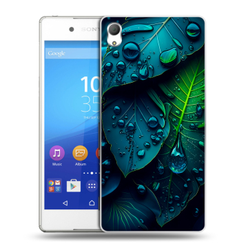 Пластиковый чехол на Sony Xperia Z3+ с принтом Листья Пластиковый чехол на Sony Xperia Z3+ с принтом Листья