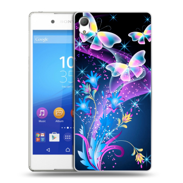 Пластиковый чехол на Sony Xperia Z3+ с принтом Бабочки