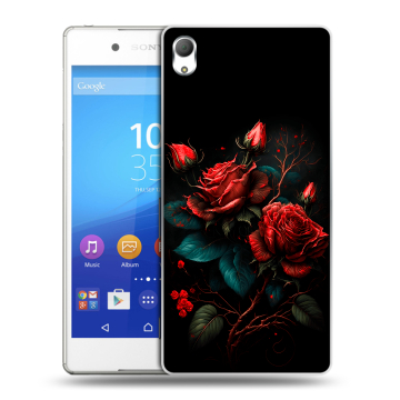Пластиковый чехол на Sony Xperia Z3+ с принтом Розы красные