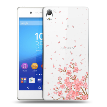 Пластиковый чехол на Sony Xperia Z3+ с принтом Ветка сакуры