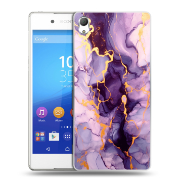 Пластиковый чехол на Sony Xperia Z3+ с принтом Мрамор