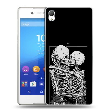 Пластиковый чехол на Sony Xperia Z3+ с принтом Поцелуй скелетов Пластиковый чехол на Sony Xperia Z3+ с принтом Поцелуй скелетов