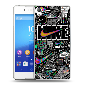 Пластиковый чехол на Sony Xperia Z3+ с принтом Найк Пластиковый чехол на Sony Xperia Z3+ с принтом Найк