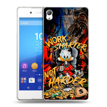 Пластиковый чехол на Sony Xperia Z3+ с принтом Дональд Дак Деньги