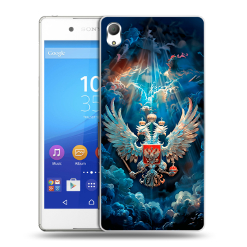 Пластиковый чехол на Sony Xperia Z3+ с принтом Герб флаг России