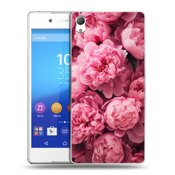 Пластиковый чехол на Sony Xperia Z3+ с принтом цветы пионы