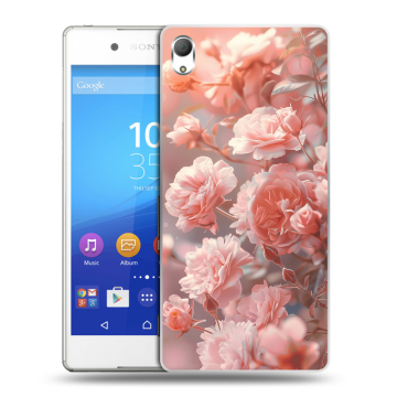 Пластиковый чехол на Sony Xperia Z3+ с принтом Розовые розы