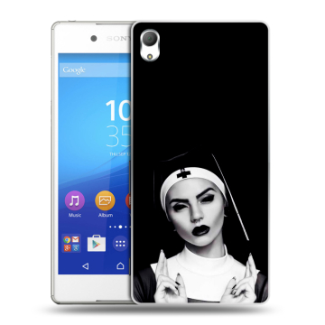 Пластиковый чехол на Sony Xperia Z3+ с принтом монашка