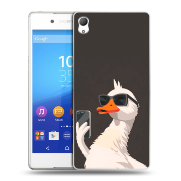 Пластиковый чехол на Sony Xperia Z3+ с принтом утка в очках