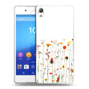Пластиковый чехол на Sony Xperia Z3+ с принтом цветы