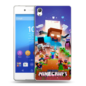Пластиковый чехол на Sony Xperia Z3+ с принтом Майнкрафт Minecraft Пластиковый чехол на Sony Xperia Z3+ с принтом Майнкрафт Minecraft