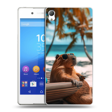 Пластиковый чехол на Sony Xperia Z3+ с принтом Капибара