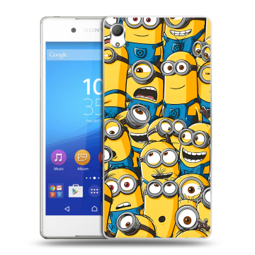 Пластиковый чехол на Sony Xperia Z3+ с принтом Миньоны