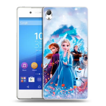 Пластиковый чехол на Sony Xperia Z3+ с принтом Холодное сердце Frozen
