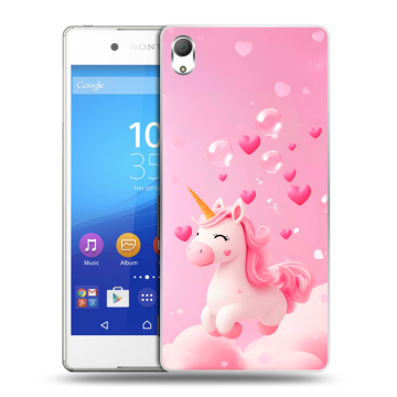 Пластиковый чехол на Sony Xperia Z3+ с принтом Единорог