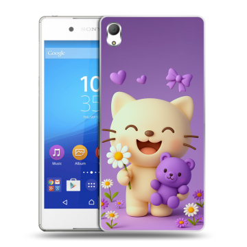 Пластиковый чехол на Sony Xperia Z3+ с принтом для девочек