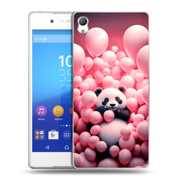 Пластиковый чехол на Sony Xperia Z3+ с принтом Панда Пластиковый чехол на Sony Xperia Z3+ с принтом Панда
