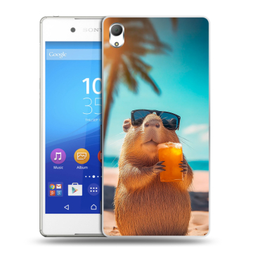 Пластиковый чехол на Sony Xperia Z3+ с принтом Капибара