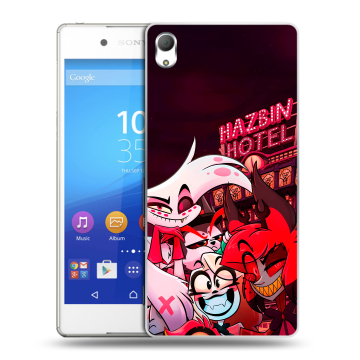 Пластиковый чехол на Sony Xperia Z3+ с принтом Hazbin Hotel Отель Хазбин