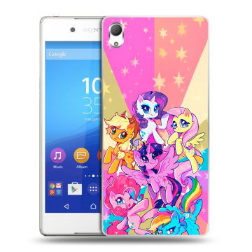 Пластиковый чехол на Sony Xperia Z3+ с принтом My little pony Дружба чудо