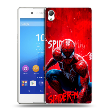 Пластиковый чехол на Sony Xperia Z3+ с принтом Spiderman Человек паук Пластиковый чехол на Sony Xperia Z3+ с принтом Spiderman Человек паук
