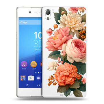 Пластиковый чехол на Sony Xperia Z3+ с принтом цветы Пластиковый чехол на Sony Xperia Z3+ с принтом цветы