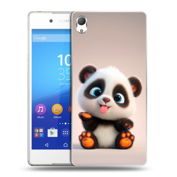 Пластиковый чехол на Sony Xperia Z3+ с принтом милая панда Пластиковый чехол на Sony Xperia Z3+ с принтом милая панда