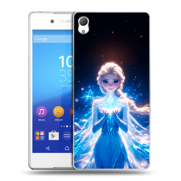 Пластиковый чехол на Sony Xperia Z3+ с принтом Холодное сердце Frozen