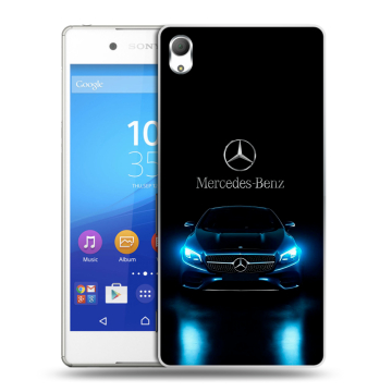 Пластиковый чехол на Sony Xperia Z3+ с принтом Mercedes Мерседес