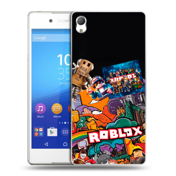 Пластиковый чехол на Sony Xperia Z3+ с принтом Roblox Роблокс