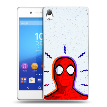 Пластиковый чехол на Sony Xperia Z3+ с принтом Spiderman Человек паук Пластиковый чехол на Sony Xperia Z3+ с принтом Spiderman Человек паук