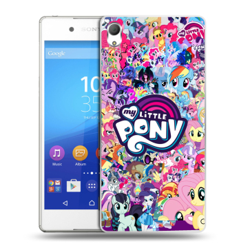 Пластиковый чехол на Sony Xperia Z3+ с принтом My little pony Дружба чудо
