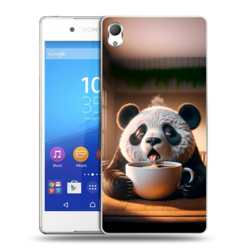 Пластиковый чехол на Sony Xperia Z3+ с принтом смешная панда