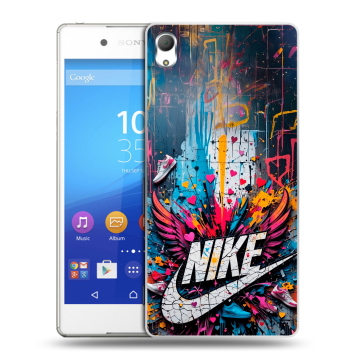 Пластиковый чехол на Sony Xperia Z3+ с принтом Nike Найк Пластиковый чехол на Sony Xperia Z3+ с принтом Nike Найк