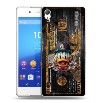 Пластиковый чехол на Sony Xperia Z3+ с принтом Дональд Дак Доллар