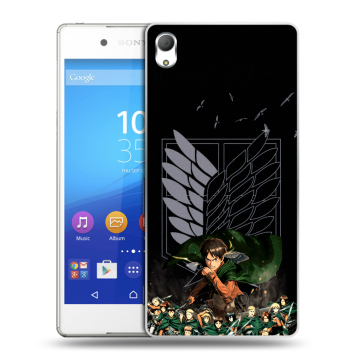 Пластиковый чехол на Sony Xperia Z3+ с принтом Атака титанов
