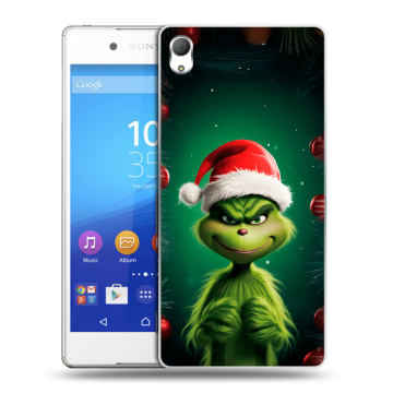 Пластиковый чехол на Sony Xperia Z3+ с принтом Гринч Новый год Рождество Пластиковый чехол на Sony Xperia Z3+ с принтом Гринч Новый год Рождество