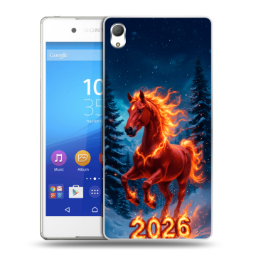 Пластиковый чехол на Sony Xperia Z3+ с принтом Новый год коня Пластиковый чехол на Sony Xperia Z3+ с принтом Новый год коня