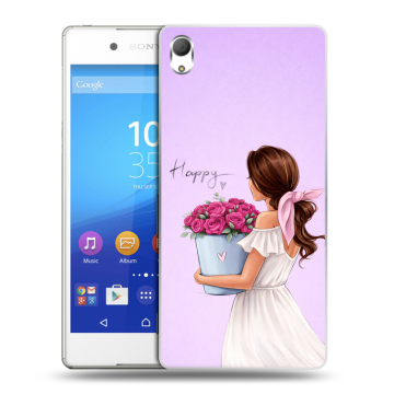 Пластиковый чехол на Sony Xperia Z3+ с принтом женский