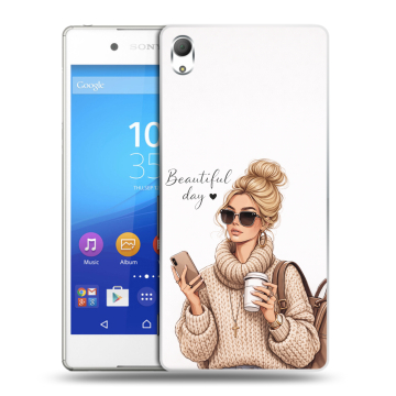 Пластиковый чехол на Sony Xperia Z3+ с принтом женский