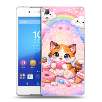 Пластиковый чехол на Sony Xperia Z3+ с принтом для девочек