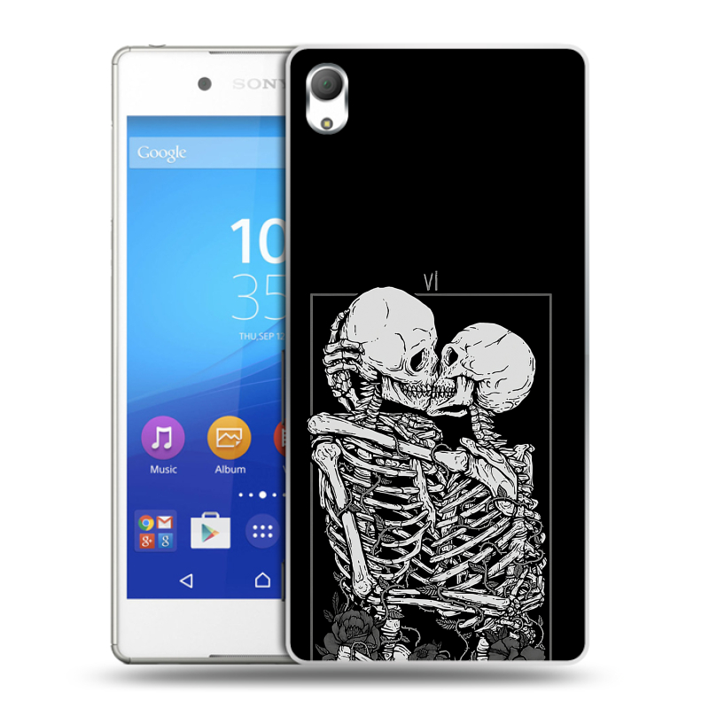 Пластиковый чехол на Sony Xperia Z3+ с принтом Поцелуй скелетов Пластиковый чехол на Sony Xperia Z3+ с принтом Поцелуй скелетов