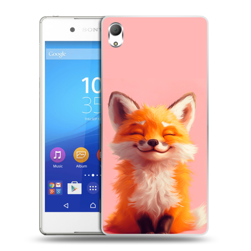 Пластиковый чехол на Sony Xperia Z3+ с принтом милая лиса Пластиковый чехол на Sony Xperia Z3+ с принтом милая лиса