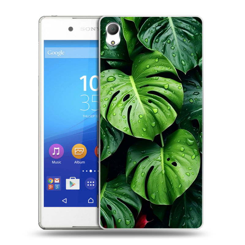 Пластиковый чехол на Sony Xperia Z3+ с принтом Листья Пластиковый чехол на Sony Xperia Z3+ с принтом Листья