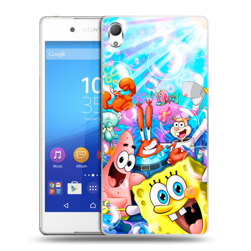 Пластиковый чехол на Sony Xperia Z3+ с принтом спанчбоб спанч боб Пластиковый чехол на Sony Xperia Z3+ с принтом спанчбоб спанч боб