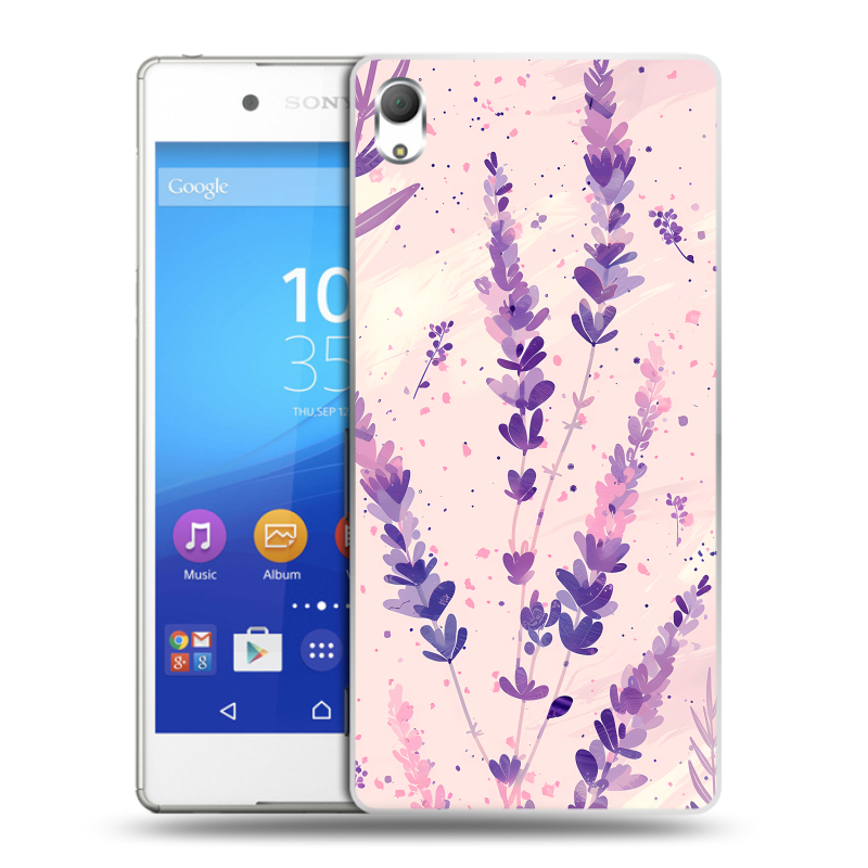 Пластиковый чехол на Sony Xperia Z3+ с принтом цветы лаванда Пластиковый чехол на Sony Xperia Z3+ с принтом цветы лаванда