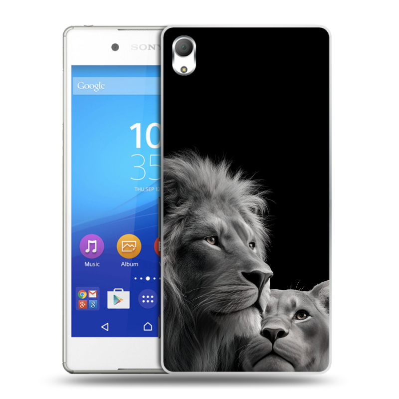 Пластиковый чехол на Sony Xperia Z3+ с принтом Лев кошки Пластиковый чехол на Sony Xperia Z3+ с принтом Лев кошки