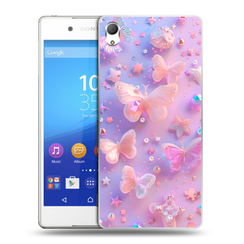 Пластиковый чехол на Sony Xperia Z3+ с принтом Бабочки Пластиковый чехол на Sony Xperia Z3+ с принтом Бабочки