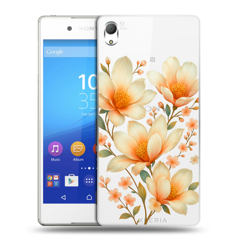Пластиковый чехол на Sony Xperia Z3+ с принтом Цветы Пластиковый чехол на Sony Xperia Z3+ с принтом Цветы
