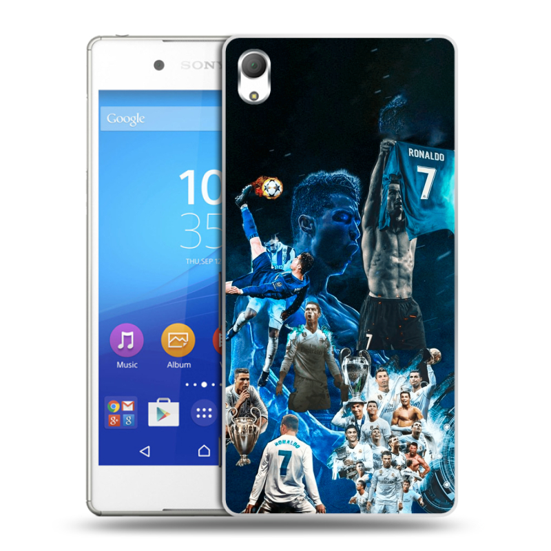 Пластиковый чехол на Sony Xperia Z3+ с принтом Реал Роналдо Пластиковый чехол на Sony Xperia Z3+ с принтом Реал Роналдо